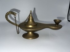 Pretty Vintage Brass Decorative Aladdin Genie Style Oil Lamp Prop Ornament