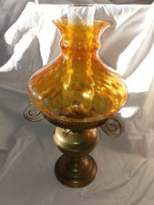 Vintage Brass Oil Lamp Duplex