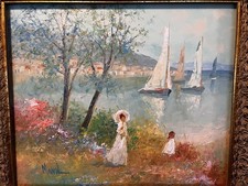 Impressionist Original Oil Painting by Artist JOHN ADAMOS MANOL 24” x 20 1/8”