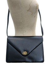 Vintage Launer bag black clutch shoulder leather small box