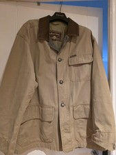 Marlboro Classics Workwear Khaki Field Jacket Leather Collar Size XXL Vintage