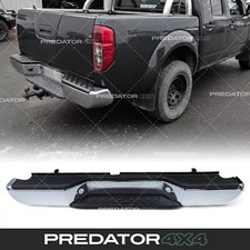 BLACK & CHROME REAR BUMPER REPLACEMENT WITH BRACKETS FOR NISSAN NAVARA D40 05-14
