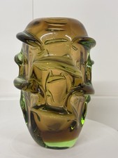 STUNNING LARGE SKRDLOVICE GLASS VASE MID CENTURY CLASSIC