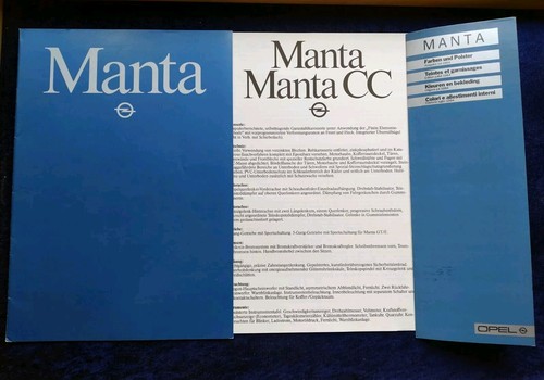 Opel manta brochure 1982 - opel, brochure,