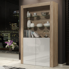Display Cabinet 100cm Oak Matt