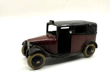 DINKY TOYS PRE-WAR AUSTIN LONDON TAXI MAROON/BLACK OPEN REAR WINDOW #36G