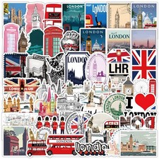 UK NEW LONDON Stickers For Hydro Flask 50X Cartoon Phone Laptop Car Cute Sticker