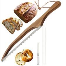 Serrated Knives Wooden Bread