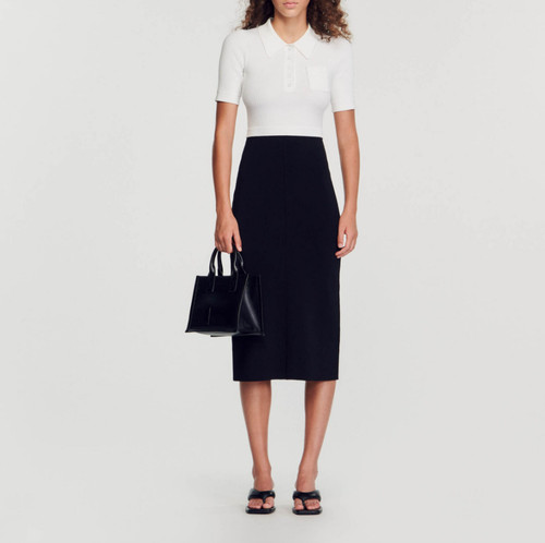 Sandro women black knit midi - sandro,