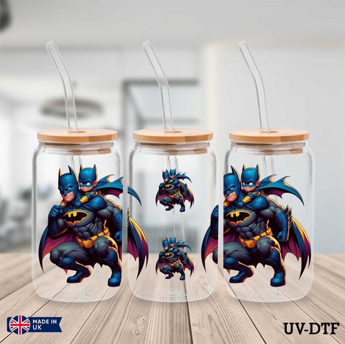 Batman and son dtf sticker - batman, uv