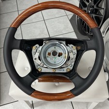 Mercedes-Benz Wood Leather Steering Wheel W124 W463 W201 W140 Zebrano 400mm New