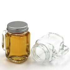 Drinking Glasses 30ml with Screw Top Lid - Mini Drinking Glass 0.03L with Handle for Party