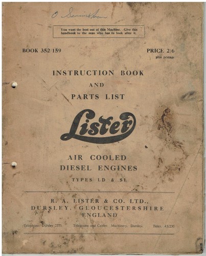 Lister 1 cyl ind - &, 1-cyl