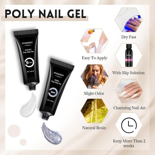 Gel nail polish set with - gel, u