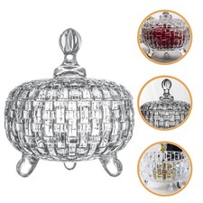  European Style Transparent Glass Jar Clear Glass Sugar Jar Candy Storage Jar