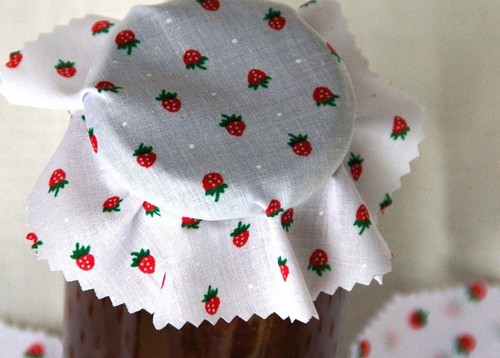 Small strawberries fabric jam - strawberries,