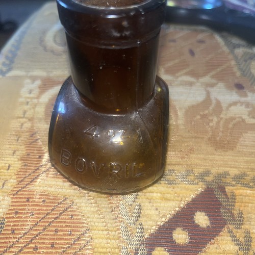 Vintage amber glass bovril - glass,