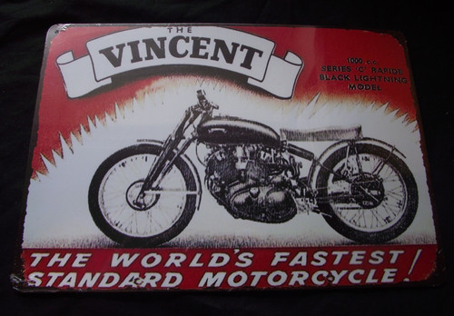 The vincent 12x8 tin sign - the,