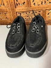 TUK Black Faux Suede Anarchic