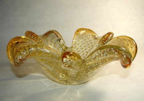 Mcm murano art glass yellow - art,