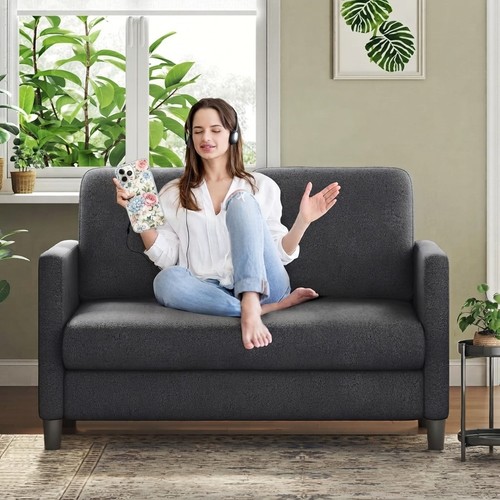 Two seater sofa grey teddy - sofa,