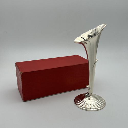 Vintage silver plated bud vase - silver,