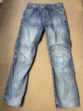 G-Star Elwood Men Blue Straight Regular Jeans W32 L36 (2142)