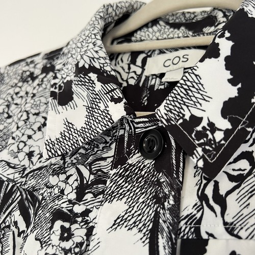 Cos black white tropical print - white,