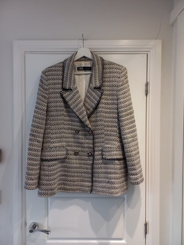 Zara navy cream boucle - &,
