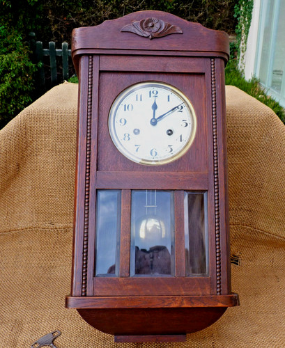Vintage wooden wall clock - vintage,