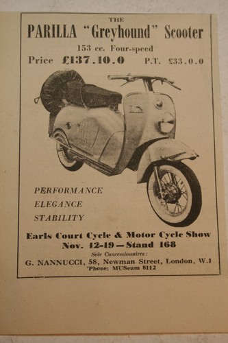 1955 advert for parilla - advert, "parilla