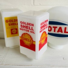 Golden Shell Square Oil Gas Petrol Pump Globe | Oil and Petrol Memorabilia