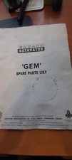 HOWARD GEM ROTAVATOR PARTS LIST 1968