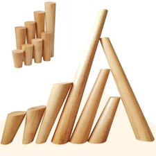 4pcs Solid Wood Retro Furniture Legs Replacement Bun Feet for Table Sofa Chair