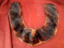 Vintage Brown Real Fur Collar / Small Stole Beaver ? Mink ? Taxidermy 60cm