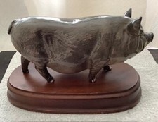 Mounted Royal Doulton Black Vietnamese Pot Belly Pig Figurine