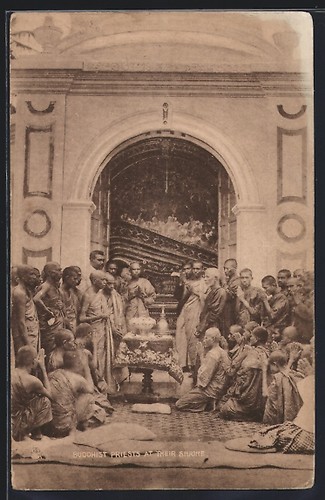 Postcard buddhist priests - postcard,