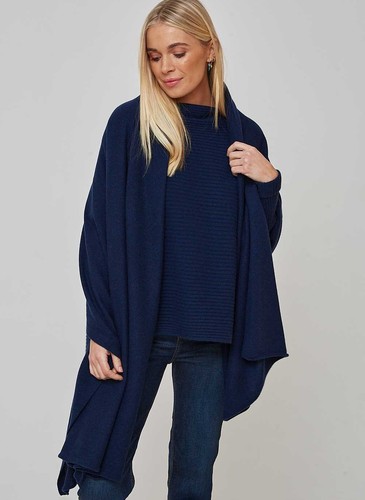 Cashmere navy scarf thick - navy,