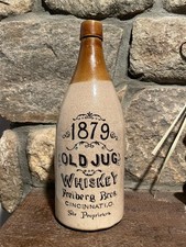 RARE 1879 Old Jug Whiskey Freiberg Bros. Crock Stone Beer Bottle Cincinnati, O