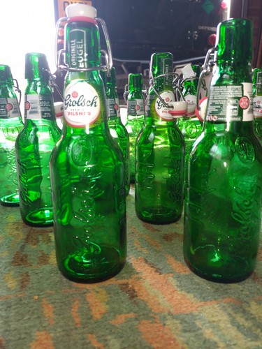 Grolsch green glass bottle - glass,