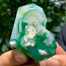 92G Natural heart-shaped Snowflake CherryBlossom Flower Agate Crystal