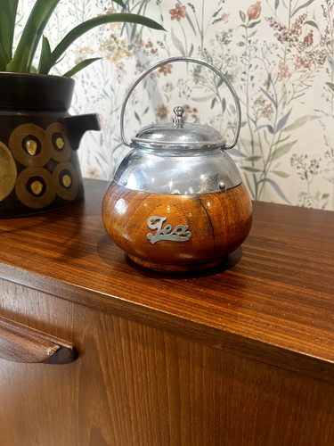 Wooden tea caddy - 70's,