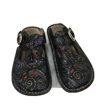 Alegria Womens Floral Multicolor Mules Clogs Leather Shoes 36