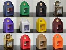 10 x Single Cupcake / Muffin / Fairy Cake Boxes With 2 Windows, Choose Colour 