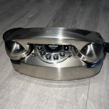 Vtg Retro Metal Silver Princess Push Button Phone manufacture 2010 Pre  Working