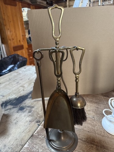 Vintage brass fire - fire, side