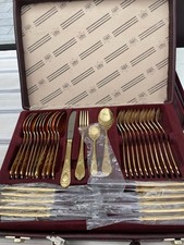 Bestecke Solingen 23-24 Carat Gold Plated Cutlery Set 70 Piece Carrying Case Gd