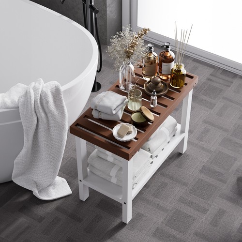 Tier wooden shower bench spa - 2,