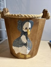 Vtg Wooden Bucket Water