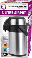3 Litre Coffee Tea AirPot Flask Pump Action Vacuum Insulated with Carry Handle